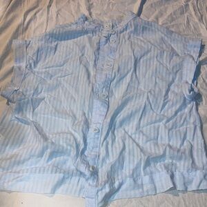 Bella Dahl Sky Blue Striped Shirt